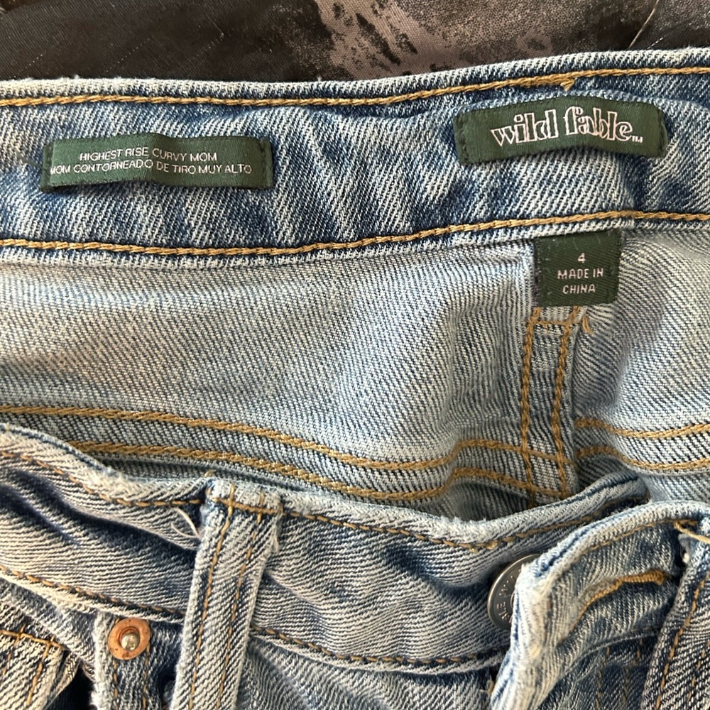 Wild Fable Highest Rise Curvy Mom Distressed Jeans